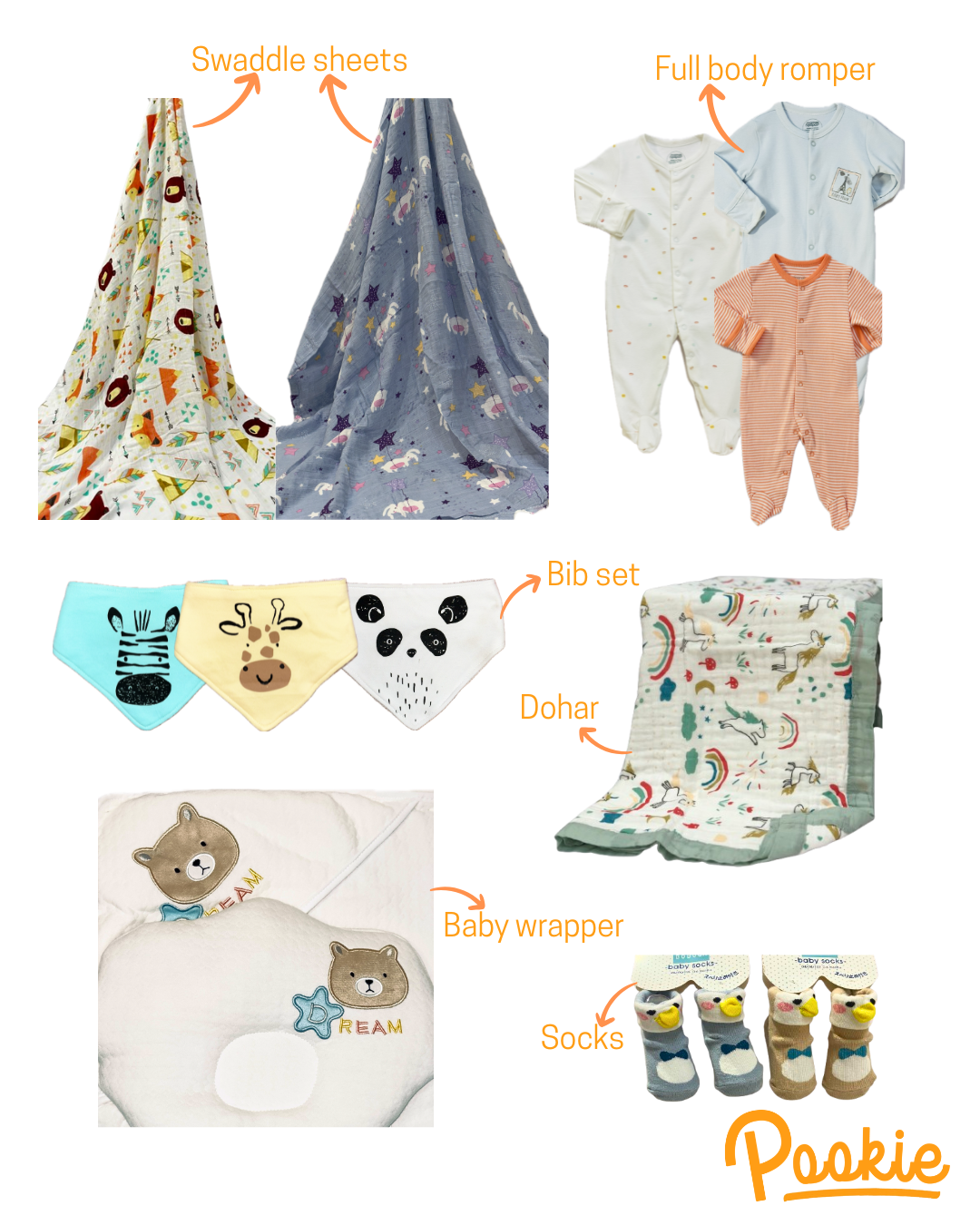 New Born Baby Gift Hamper | Baby Shower Gift Hamper | Baby Essential Clothes Set | Pack of 10 Items