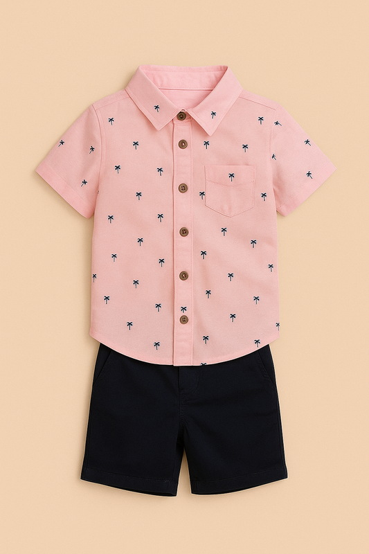 Shirt and Knicker Set for boys 1-4 Years (pink and black)