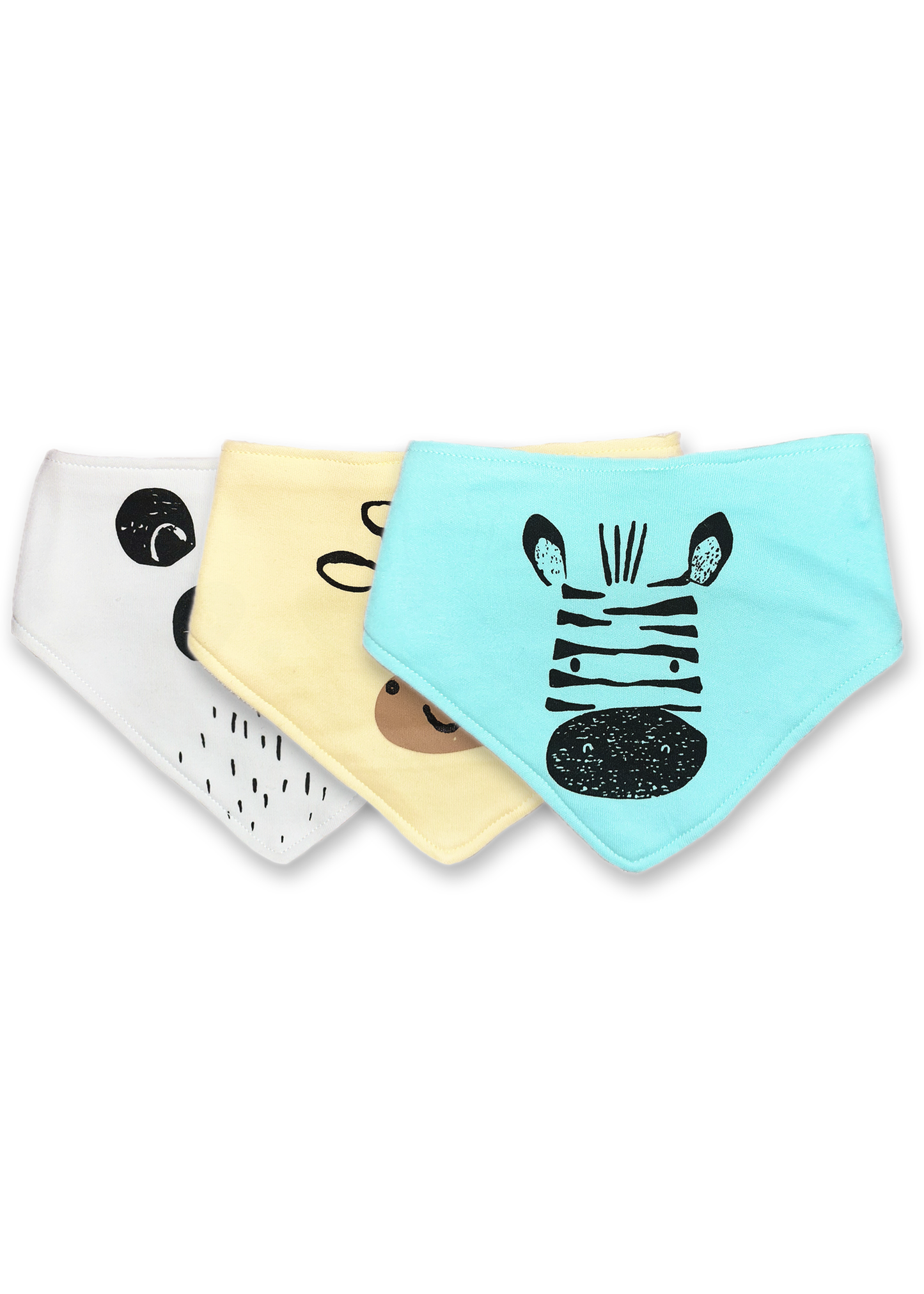 Easy Strap Cotton Bibs - Animals (Pack of 3)