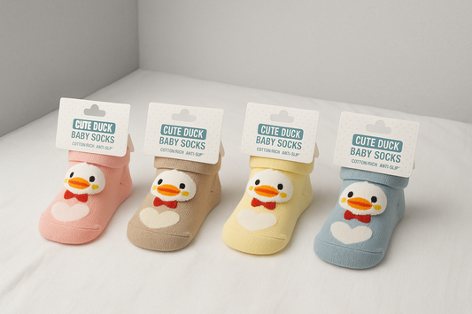 Soft & Snug Newborn Socks (0–6M) – Gentle Comfort for Tiny Toes (Pack of 4)