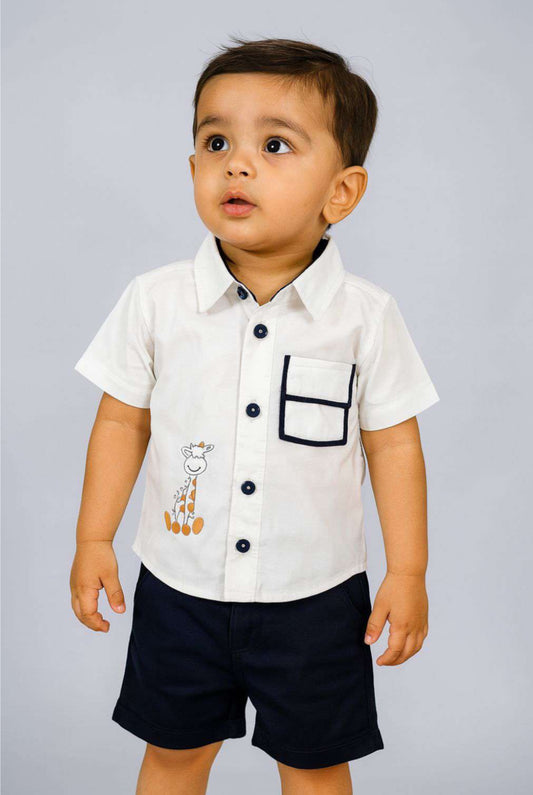 Shirt and Knicker Set for boys 1-4 Years (white and black)